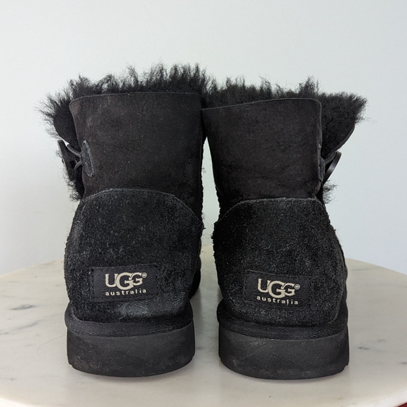 UGG Women's Black Mini Bailey Button II Boots - Picture 8 of 10